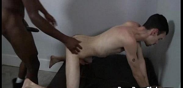  Muscular white gay man getting shared by black thugs 13